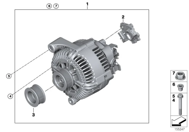 12318510090 BMW Регулятор 180A / VALEO BMW 1' E82, E87, E88, 3' E90, E91, E92, 5' E60, LCI, E61, 6' E6 (фото 2)