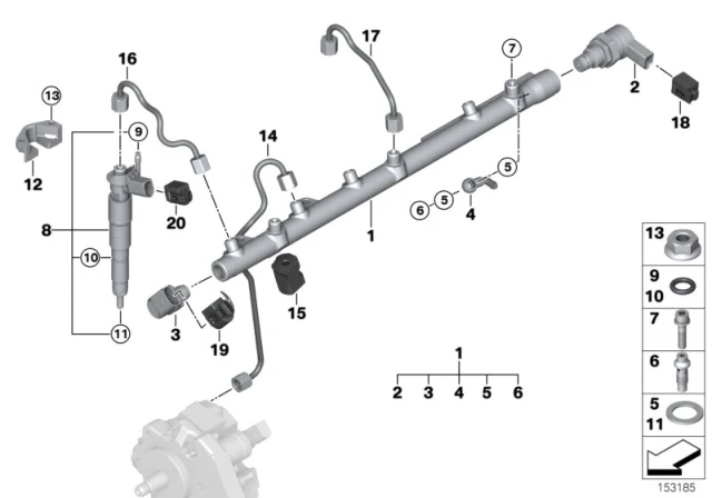 13 53 7 787 236 BMW Кольцо уплотн. форсунки 22x2 BMW E87/E46/E90/E39/E60/E38/E65/X3/X5/X6 2.0D-3.5D (фото 2)