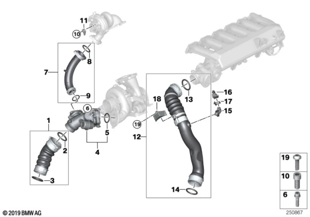 13 62 7 812 741 BMW Датчик температуры всасываемого воздуха BMW 3' E90 LCI, E91, E92, X5 E70, (фото 2)