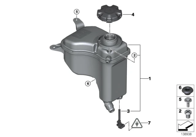 17137640514 BMW Расширительный бачок BMW 1' E81, E82, E87, LCI, E88, 3' E90, E91, E92, E93, X1 E84, Z (фото 2)