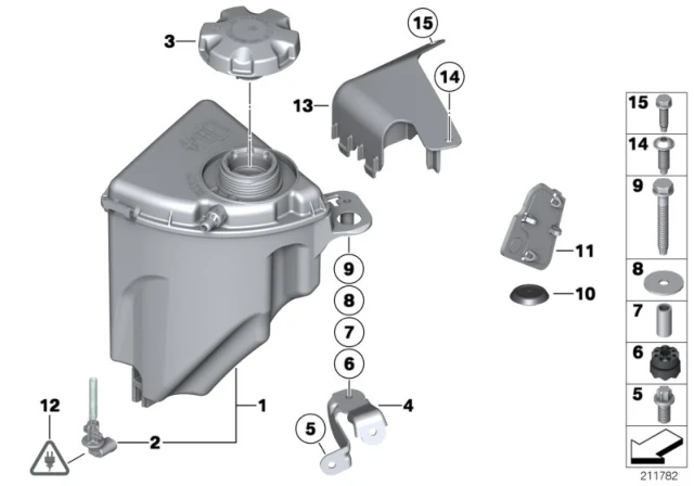 17 13 7 647 283 BMW Расширительный бачок BMW 5' F07 GT, LCI, F10, F11, F18, 6' F06 Gran Coupe, F12, F13, (фото 6)