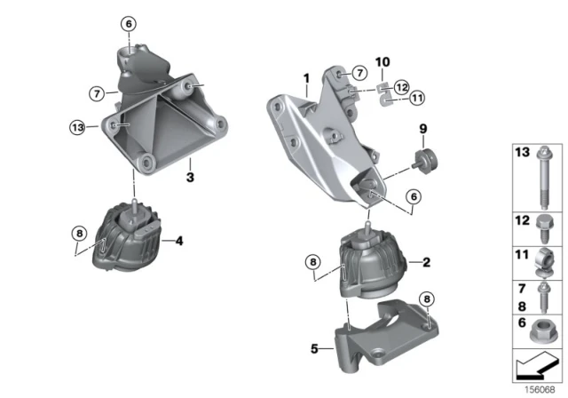 22116760330 BMW Подушка крепления двигателя BMW 1' E81, E82, E87, LCI, E88, 3' E90, E91, E92, E93, X1 (фото 6)