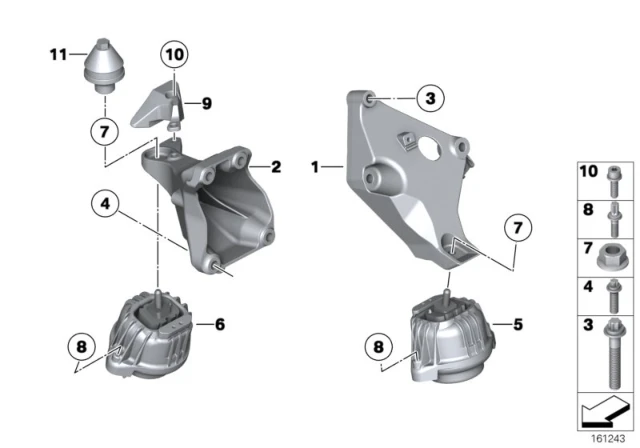 22 11 6 787 658 BMW Подушка крепления двигателя П BMW 1' F20, F21, 2' F22, 3' F30, LCI, F31, F34 GT, 4' F (фото 2)