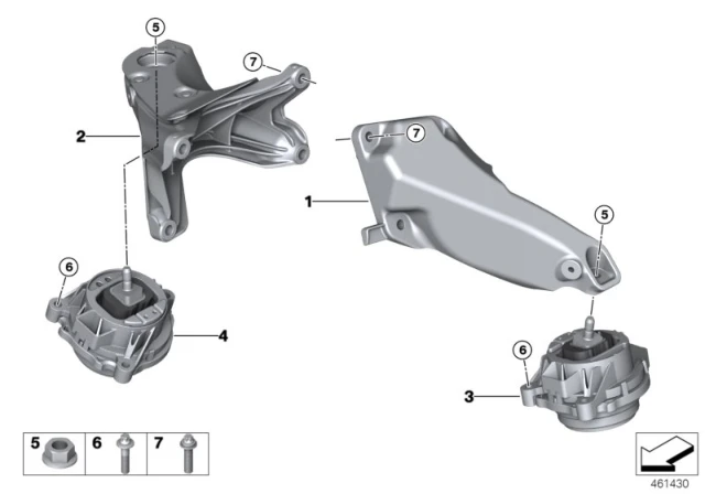 22 11 6 856 403 BMW Подушка крепления двигателя Л BMW 1' F20, LCI, F21, 2' F22, F23, 3' F30, F31, F34 GT, (фото 6)