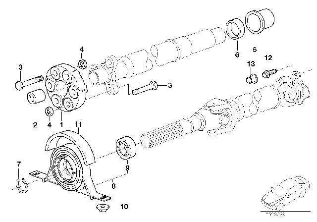 26 12 1 229 317 BMW Промежуточная опора Зд BMW 3' E36, E46 (фото 1)