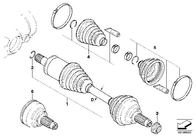 31607507402 BMW К-кт пыльника ШРУСа наружного BMW E46/X5 2.5Xi/3.0XD/D/4.8i (фото 2)