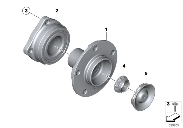 33006867806 BMW Ступица выходного фланца дифференциала BMW 5' F07 GT, LCI, F10, F11, F18, 6' F06 Gran (фото 2)