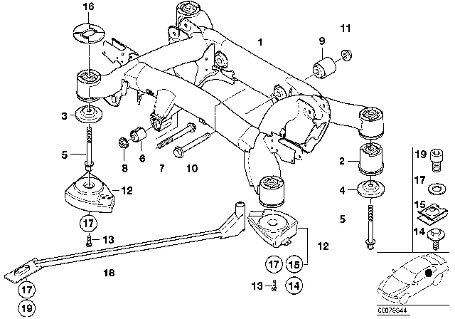 33171093008 BMW Резиновая подушка Зд BMW 5' E39 (фото 2)