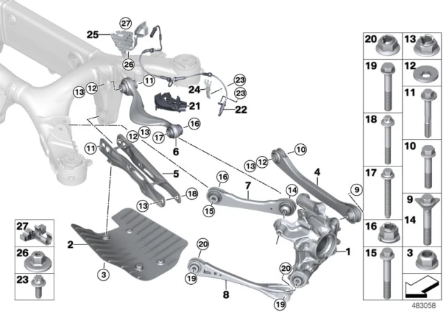 33 30 6 871 005 BMW Направл. рычаг с резиномет. шарниром Л BMW X3 G01, M F97, X4 G02, F98 (фото 2)