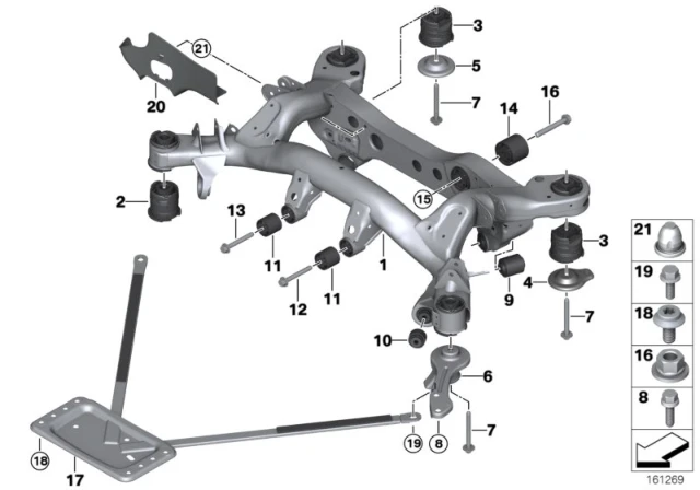 33316758260 BMW Резиновая подушка Зд BMW 1' E81, E82, E87, LCI, E88, 3' E90, E91, E92, E93, (фото 2)