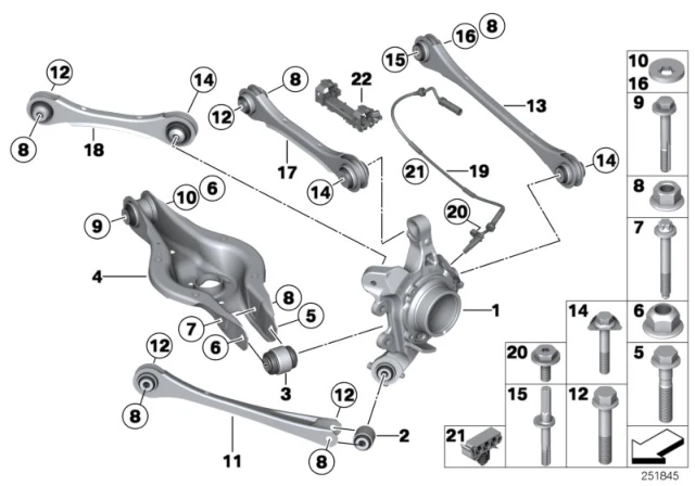 33 32 6 792 544 BMW Поп. рычаг подвески с рез. мет. шарниром П BMW 1' F20, LCI, F21, 2' F22, F23, 3' F30, (фото 2)