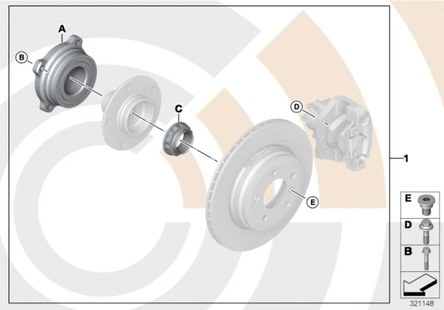 33412413625 BMW Ремкомплект подшипника ступицы кол. Зд BMW X5 E70, LCI, F15, X6 E71, E72 Hybrid, F16 (фото 1)