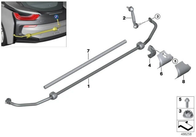 33506785607 BMW Стойка крепления штанги стабилизатора Л BMW 1' F20, LCI, F21, 2' F22, F23, 3' F30, F3 (фото 2)