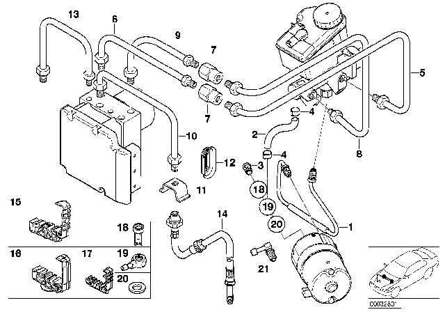 34326766966 BMW Тормозной шланг Пд BMW 3' E46, Z4 E85, E86 (фото 2)