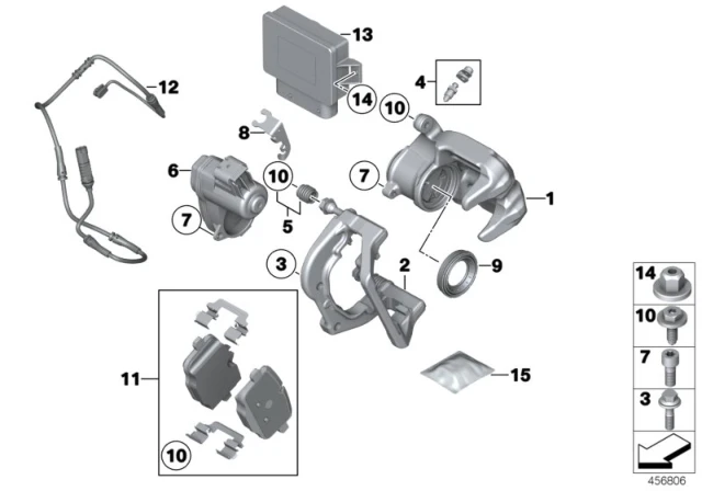 34356791962 BMW Датчик износа тормозных накладок Зд BMW 5' F10, LCI, F18, 6' F06 Gran Coupe, F12, F13 (фото 2)