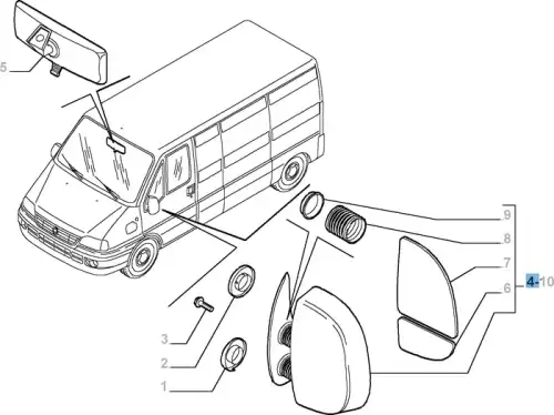 1325627080 FIAT/ALFA/LANCIA Зеркало боковое левое дукато (фото 1)