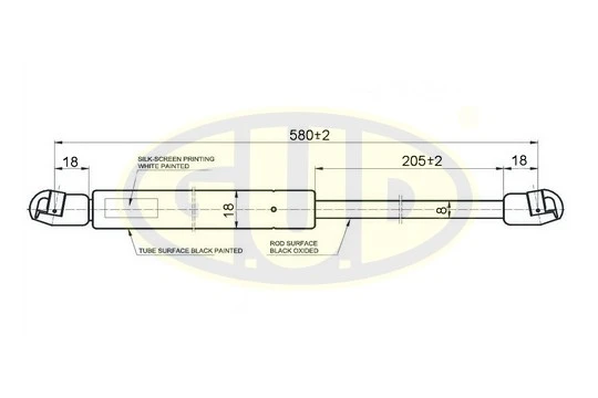 GGS010167 G.U.D Газовая пружина, капот (фото 1)