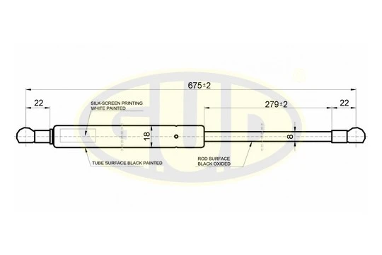 GGS010102 G.U.D Газовая пружина, капот (фото 1)