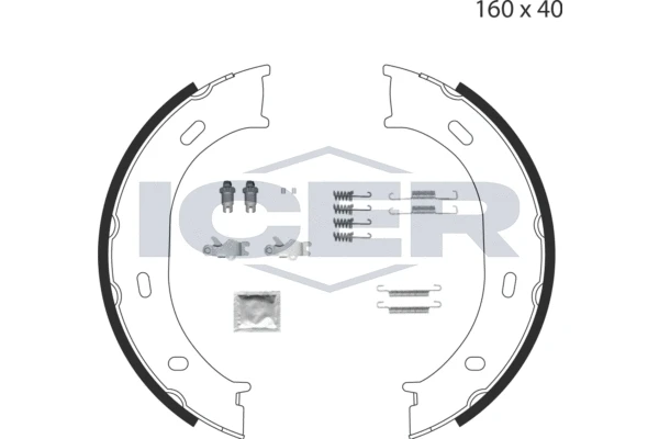 79PB4007 ICER Колодки барабанные ручника mb, puch, vw g-class 350 turbo gd 91>96, (фото 1)