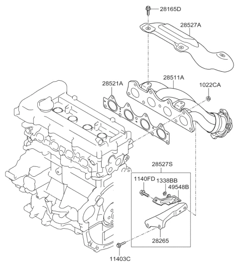 2852123005 HYUNDAI/KIA/MOBIS Hyundai/прокладка выпускного коллектора (фото 4)