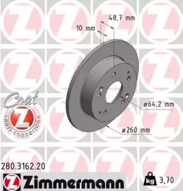 280.3162.20 ZIMMERMANN Тормозной диск (фото 1)