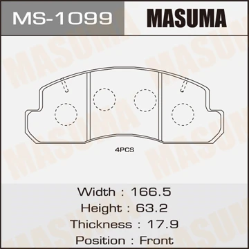 MS1099 MASUMA Колодки дисковые 'masuma' an-118k продавать an-409k, ms1388 (1/10) (фото 1)