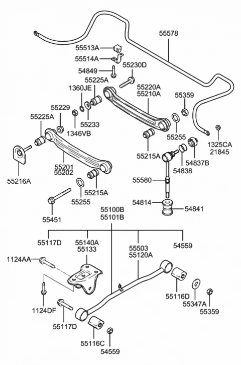 5551322500 HYUNDAI/KIA/MOBIS Втулка стабилизатора заднего hyundai accent 96> (фото 6)