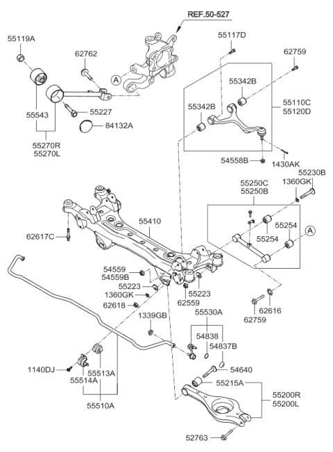 555133K000 HYUNDAI/KIA/MOBIS Втулка стабилизатора заднего hyundai sonata nf 04> (фото 2)