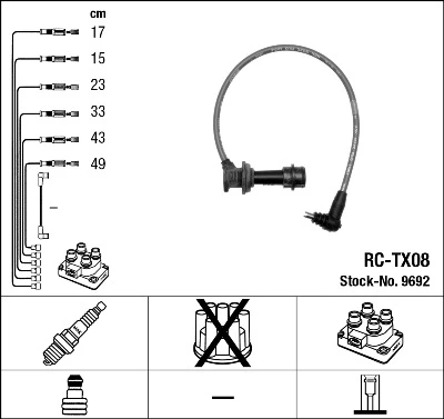 RC-TX08 NGK Провода зажигания rc-tx 08 9692 (фото 1)