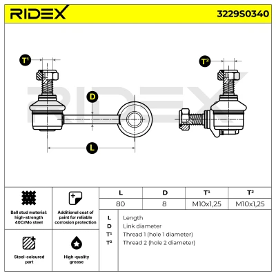 3229S0340 RIDEX Тяга / стойка, стабилизатор (фото 8)