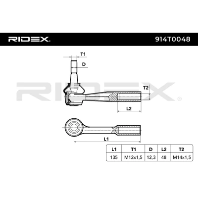 914T0048 RIDEX Наконечник поперечной рулевой тяги (фото 2)