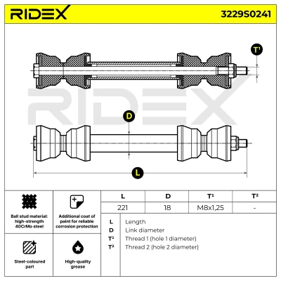 3229S0241 RIDEX Тяга / стойка, стабилизатор (фото 5)