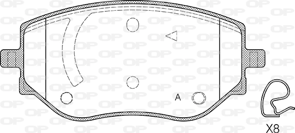 BPA1887.00 OPEN PARTS Комплект тормозных колодок, дисковый тормоз (фото 1)