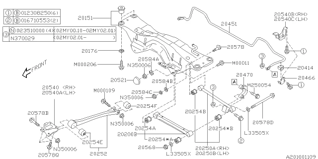 20401AA020 SUBARU Втулка стабилизатора 20401aa020 (фото 6)