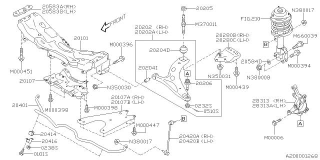 20420FL020 SUBARU Стойка стабилизатора правая передняя (фото 3)