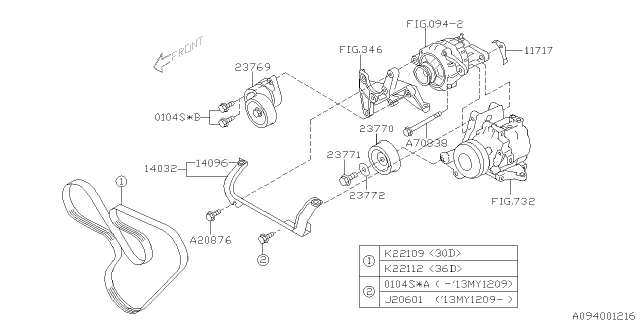 23769AA003 SUBARU Натяжитель ремня legacy/outback (фото 6)