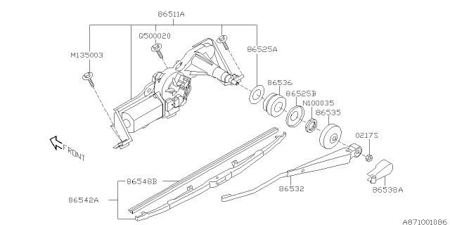 86542FC110 SUBARU Щетка стеклоочистителя subaru (фото 3)