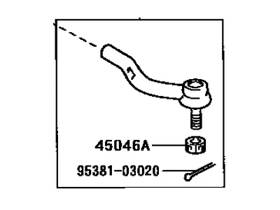 45470-09040 TOYOTA Наконечник рул.тяги наружн. левой toyo (фото 2)