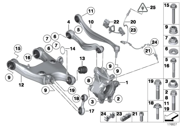 33 32 6 775 902 BMW Рычаг контроля схождения с р/м шарниром 5' f10, lci, f18, 6' f06 gran coupe, f12, (фото 2)