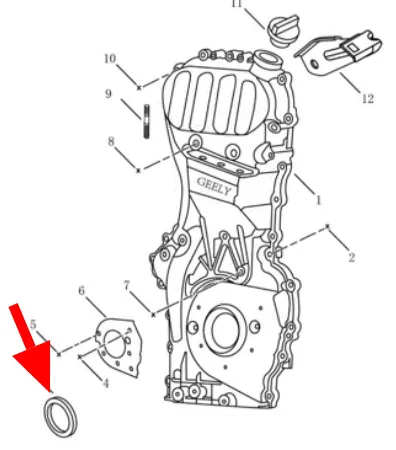 1048002500 GEELY Сальник коленвала передний (фото 5)
