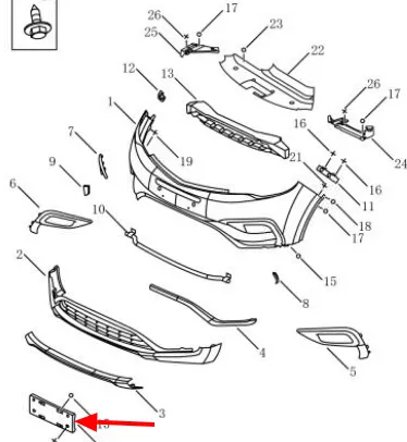 6010014900661 GEELY Кронштейн номера geely (фото 4)