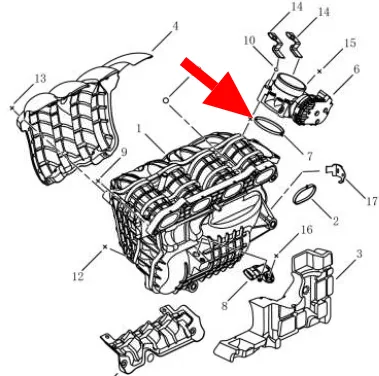 2029006000 GEELY Прокладка дроссельной заслонки (фото 1)