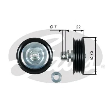 T36446 GATES Ролик ручейкового ремень (фото 1)