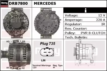 DRB7800 DELCO REMY Генератор (фото 1)