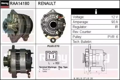 RAA14180 DELCO REMY Генератор (фото 1)