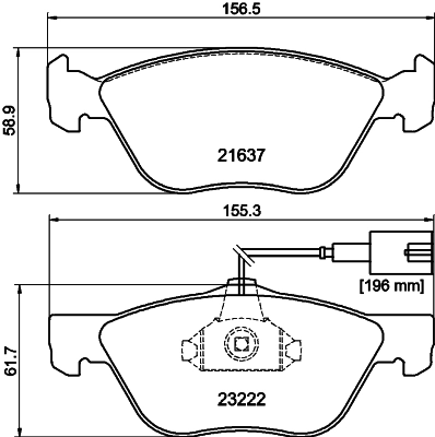 T1166 BEHR/HELLA/PAGID Комплект тормозных колодок, дисковый тормоз (фото 2)