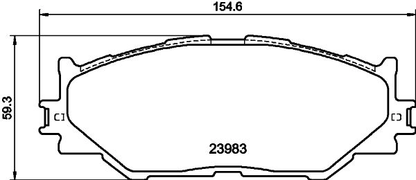T1541 BEHR/HELLA/PAGID Комплект тормозных колодок, дисковый тормоз (фото 2)