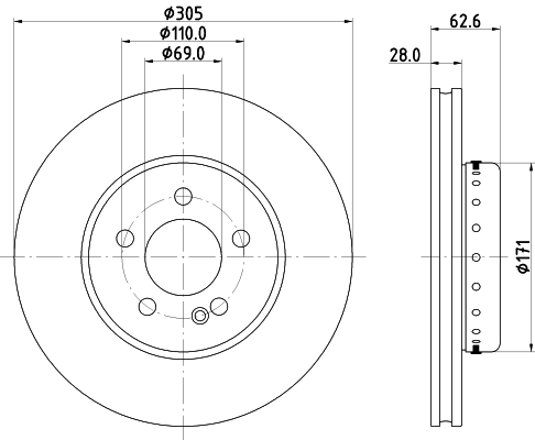 65200HC BEHR/HELLA/PAGID Тормозной диск (фото 1)