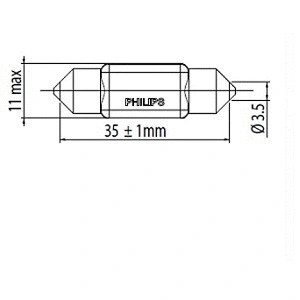 128596000KX1 PHILIPS Лампа светодиодная автомобильная X-tremeUltinon LED SV8.5-8 (фото 1)