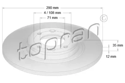 723 434 TOPRAN Тормозной диск (фото 1)